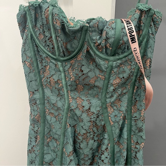 NWT House of CB Midi Maxi Dress Green Lace Joelle Underwire Bodycon size S - Picture 5 of 10